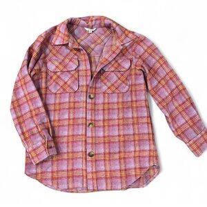 Steve Madden Plaid Shacket in Pink and Yellow